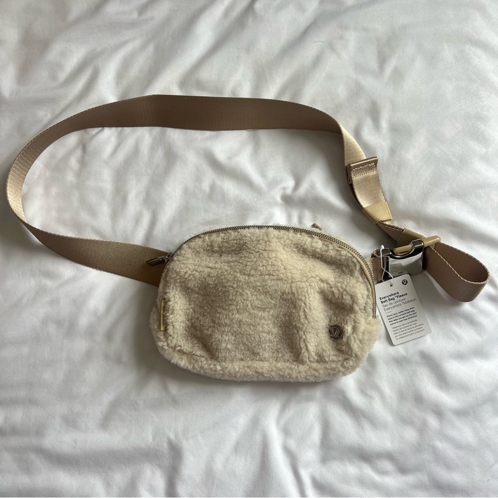 lululemon cream sherpa belt bag